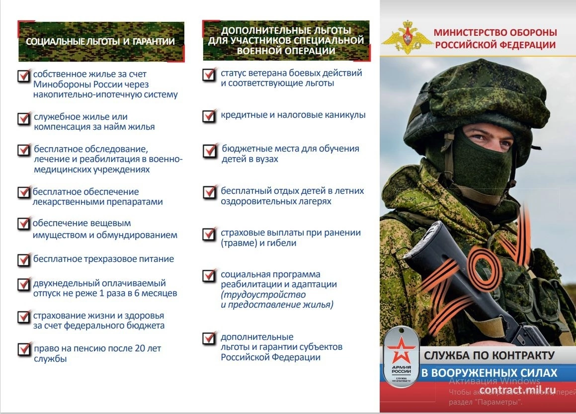 Выбери путь защитника Родины! Вооружённые силы РФ приглашают на службу по контракту в зону СВО.